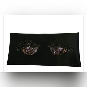BCGBMaxazria Eyelid Black Envelope Clutch